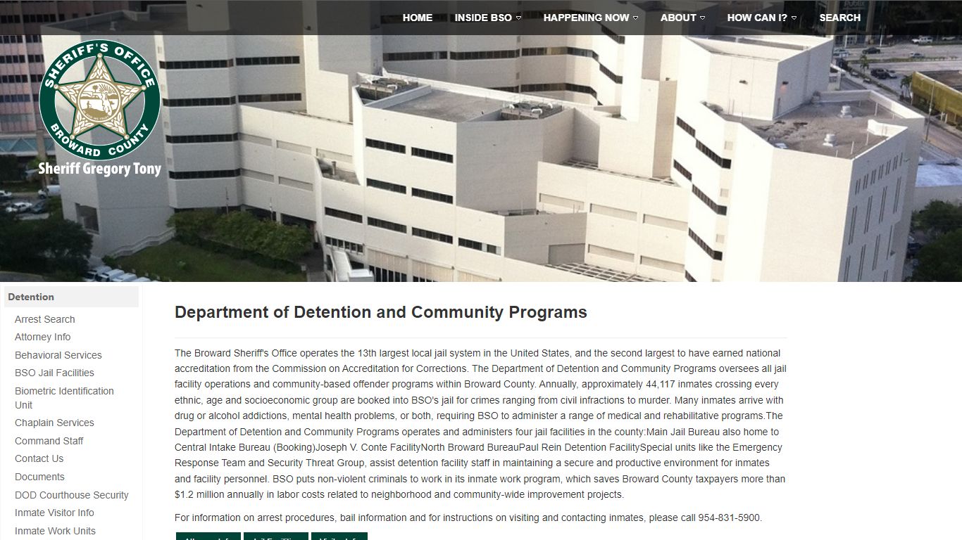 Department of Detention | Broward County